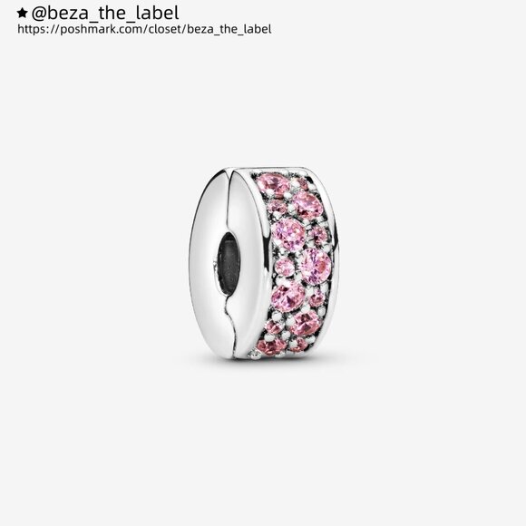 Pandora Pink Pavé Clip Charm - Picture 1 of 5